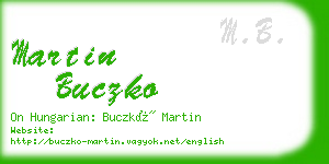 martin buczko business card